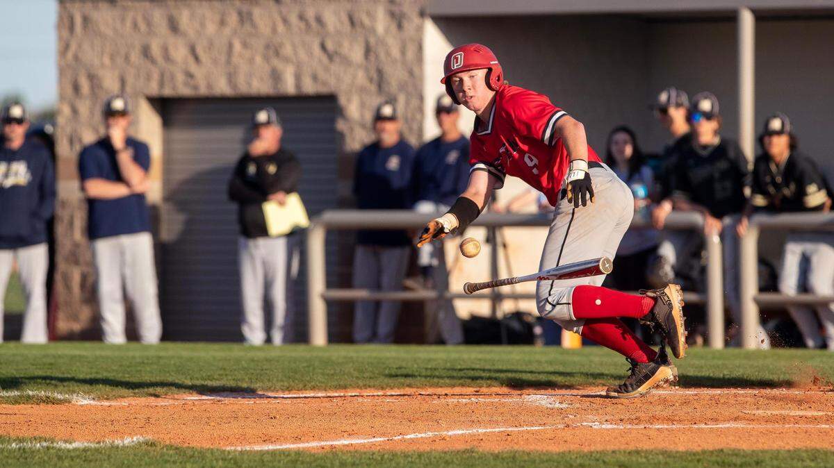 Owyhee senior Jack Ryan ended an 0-for-18 streak at the plate and pitched five scoreless innings to lead the Storm to an 8-4 win over Middleton in Game 2 of the 5A District Three baseball championship series Wednesday at Owyhee.