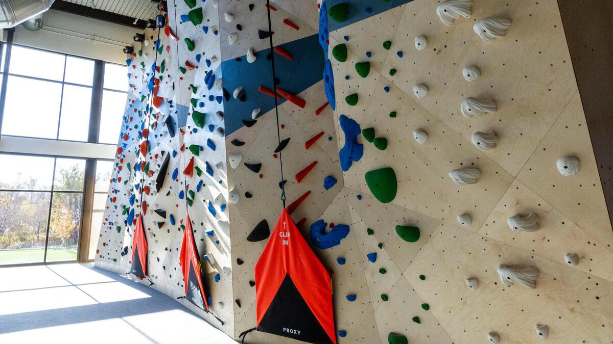A climbing wall with full access and range of abilities is one of many features in the new Idaho Outdoor Fieldhouse.