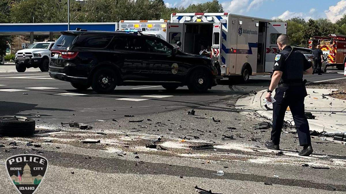 The Boise Police Department alerted the public about the crash at the intersection of Chinden Boulevard and Maple Grove Road in Garden City on Tuesday afternoon. 