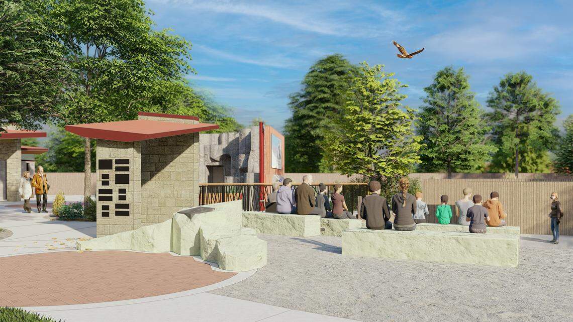 An artist’s rendering of the planned outdoor classroom at The Peregrine Fund’s World Center for Birds of Prey south of Boise.