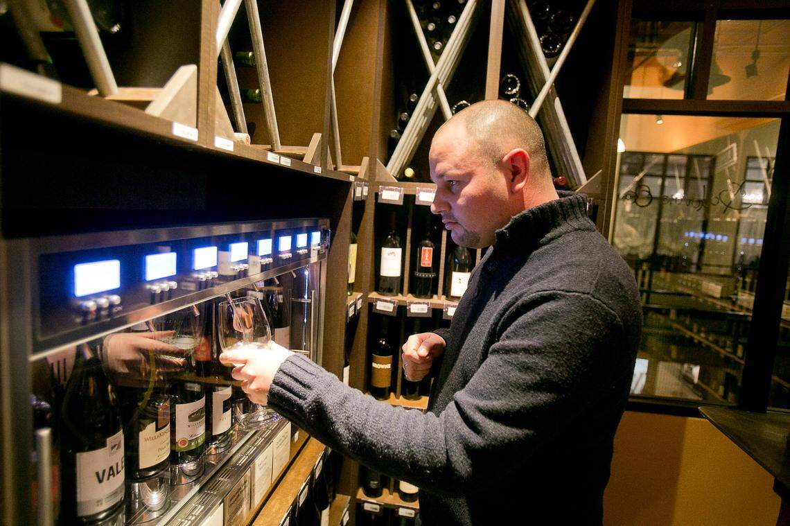 Bovodino offers pours from a wine-dispensing system at the corner of 8th and Broad streets in downtown Boise.
