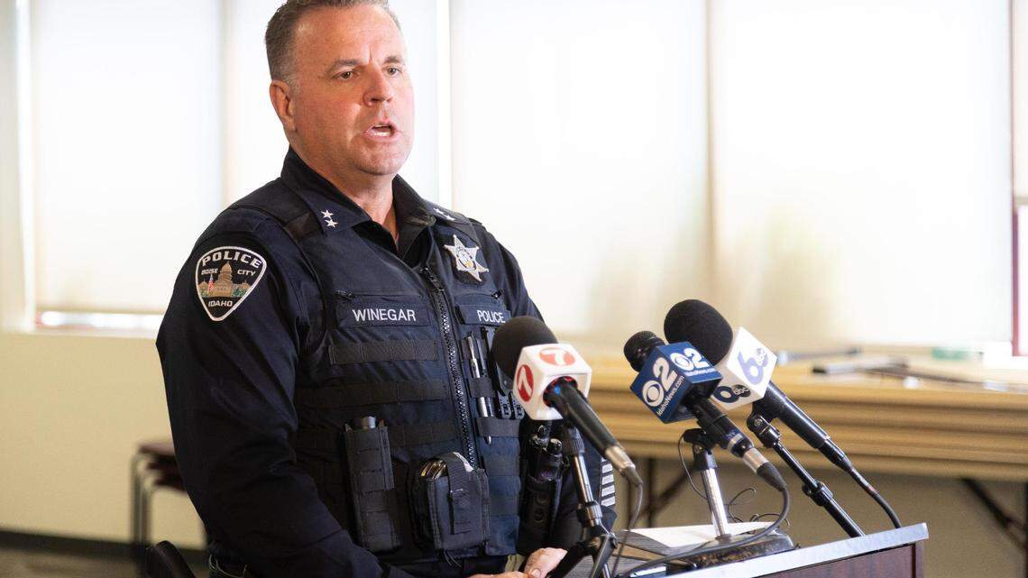 Boise Police Chief Ron Winegar responds to questions about last Saturday’s fatal shooting.