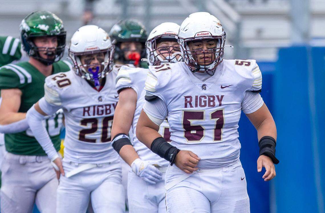 Rigby center/nose tackle Feki Pouha (51) was voted the 6A All-Idaho Football Player of the Year by the state’s coaches.