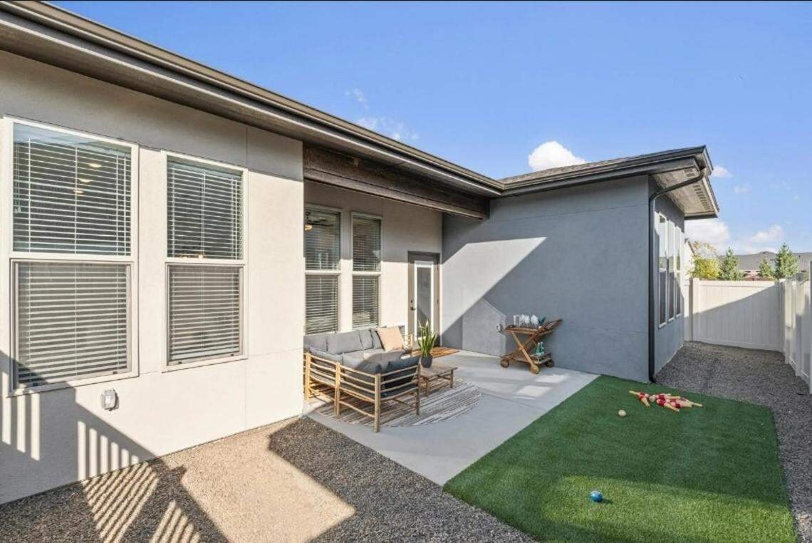 A back yard at the new Modern Craftsman at Black Cat apartments by Baron Properties at the northeast corner of North Black Cat Road and West Chinden Boulevard in Meridian. Baron is proposing another multifamily development on the north side of Franklin road about a quarter mile east of Black Cat.