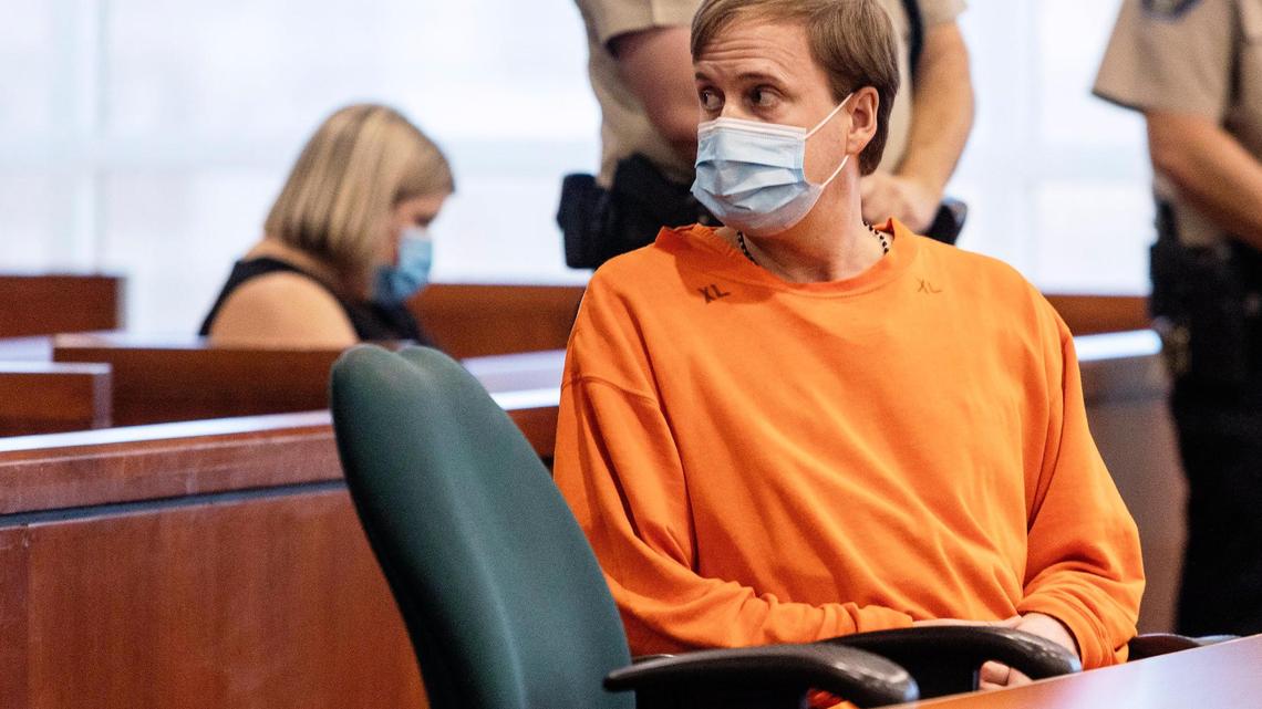 Former Idaho state Rep. Aaron von Ehlinger looks around the room before the start of his sentencing at the Ada County Courthouse in Boise on Wednesday, August 31, 2022. He was convicted of raping a legislative intern in April.