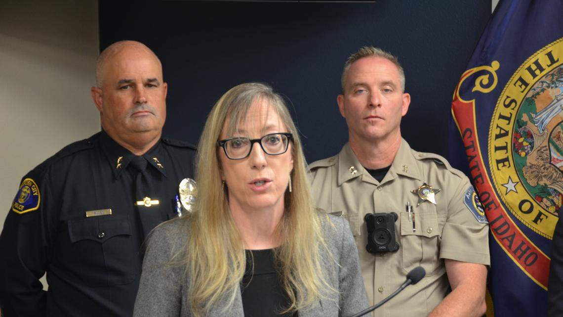 Ada County Prosecutor Jan Bennetts talks to the media Thursday about a Garden City Police Department shooting, in which officers killed a man who pointed a gun at them. Bennetts has been opposed to releasing body camera footage earlier during investigations.