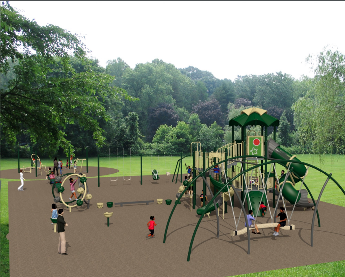 A rendering of a planned playground at Primrose Park, in northwest Boise, which will soon be under construction.