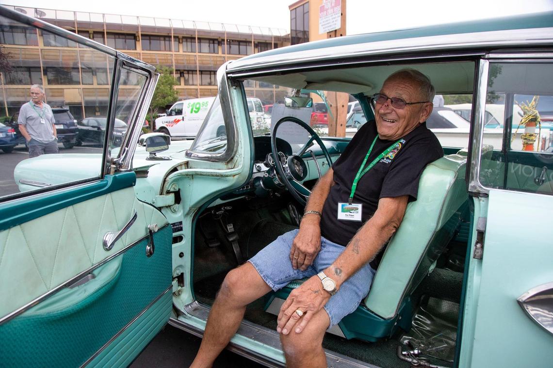 Ray Phipps from Vancouver, Wash., enjoys the time getting reacquainted with fellow Edsel owners at a gathering of the Edsel Owners Club at the Red Lion Boise Downtowner.