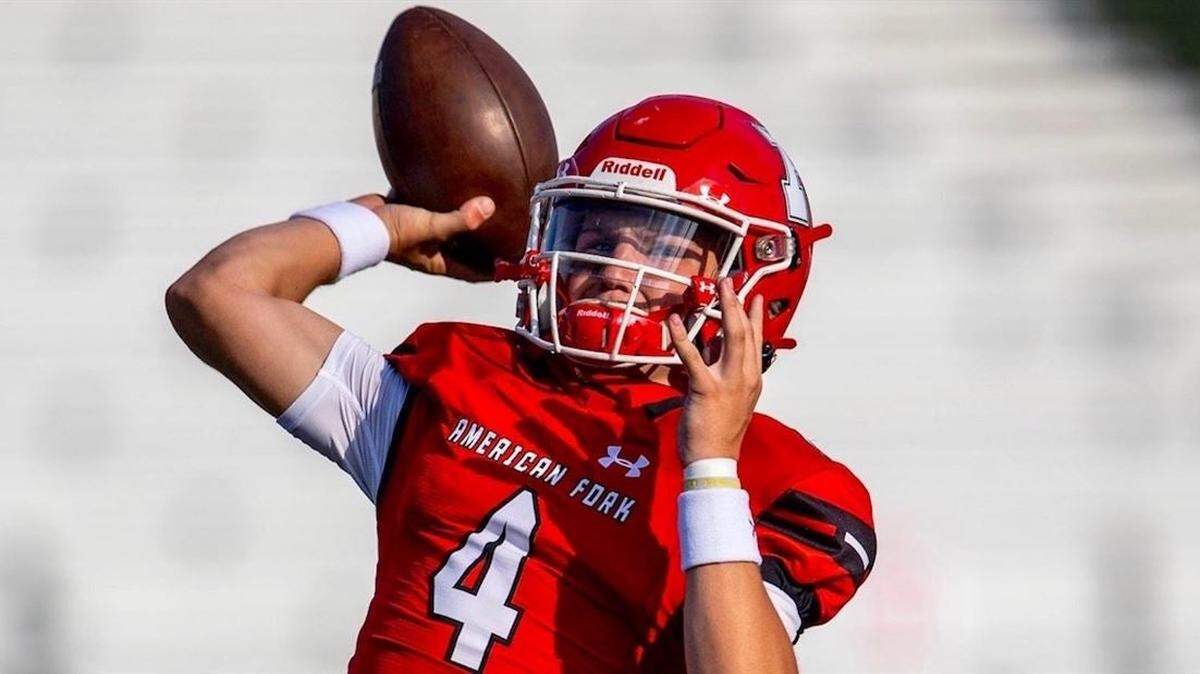 Quarterback Maddux Madsen verbally committed to Boise State on Tuesday. He threw for 4,044 yards and 42 touchdowns last season at American Fork High in Utah.