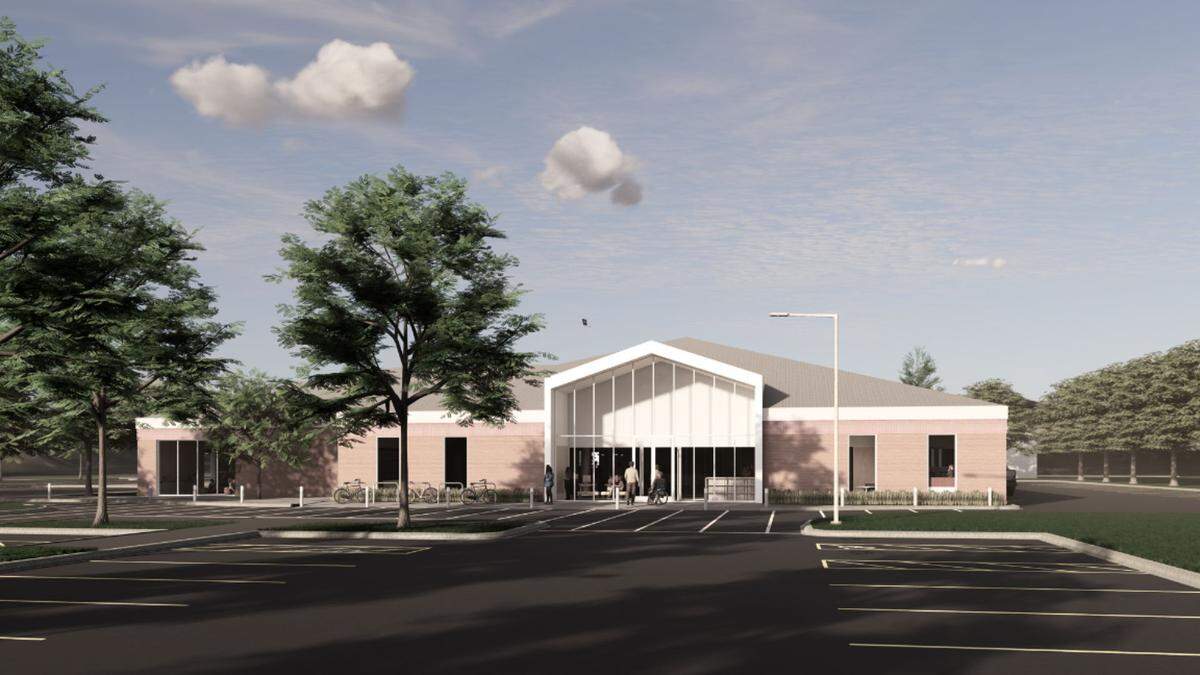 An architect’s illustration of Cherry Lane branch exterior once renovations are completed in the winter of 2026-27.
