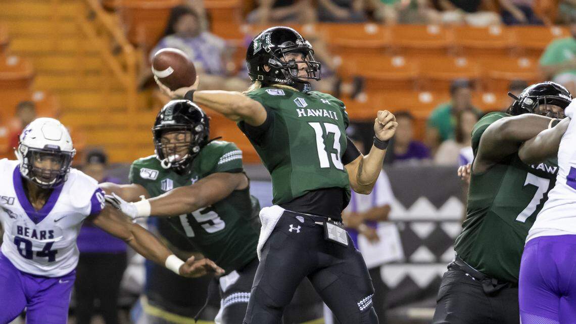 Hawaii quarterback Cole McDonald is leading the Mountain West Conference with 29 touchdown passes, and he ranks No. 2 with 283.4 passing yards a game.