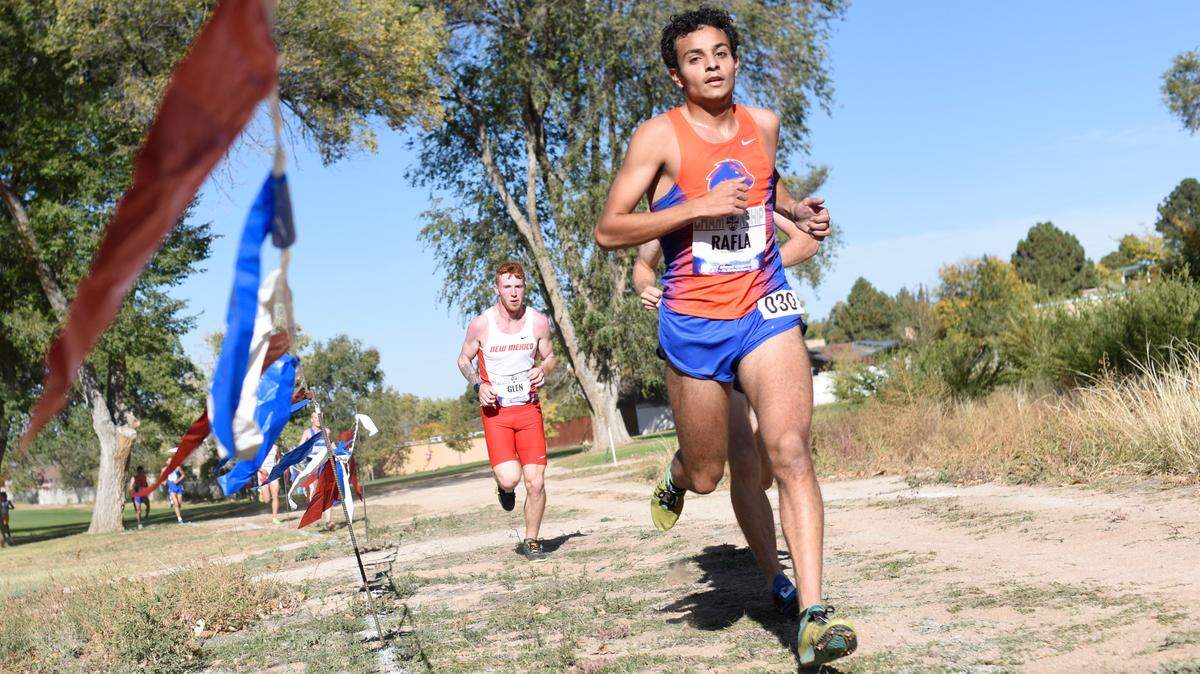 Redshirt senior Andrew Rafla, shown at the 2017 Mountain West cross country championships in Albuquerque, New Mexico, is hoping for a healthy season after stress fractures in his foot, fibula and femur have set him back the last few years.