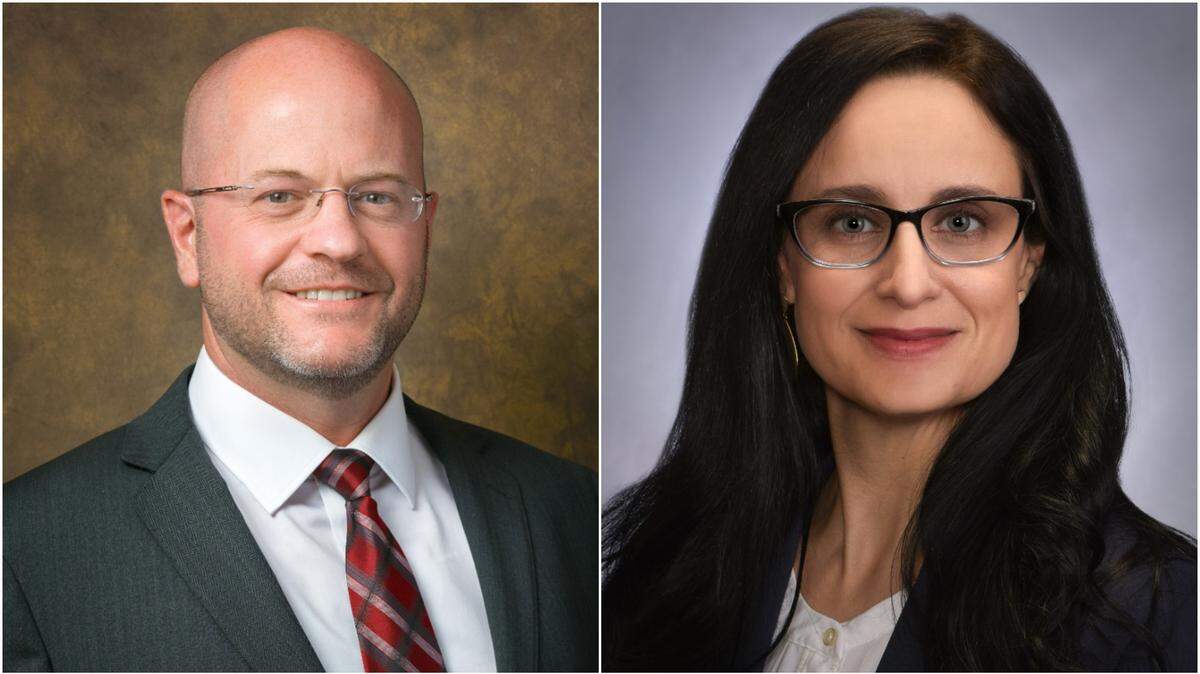Idaho Reps. Lauren Necochea, right, D-Boise, and James Ruchti, D-Pocatello.