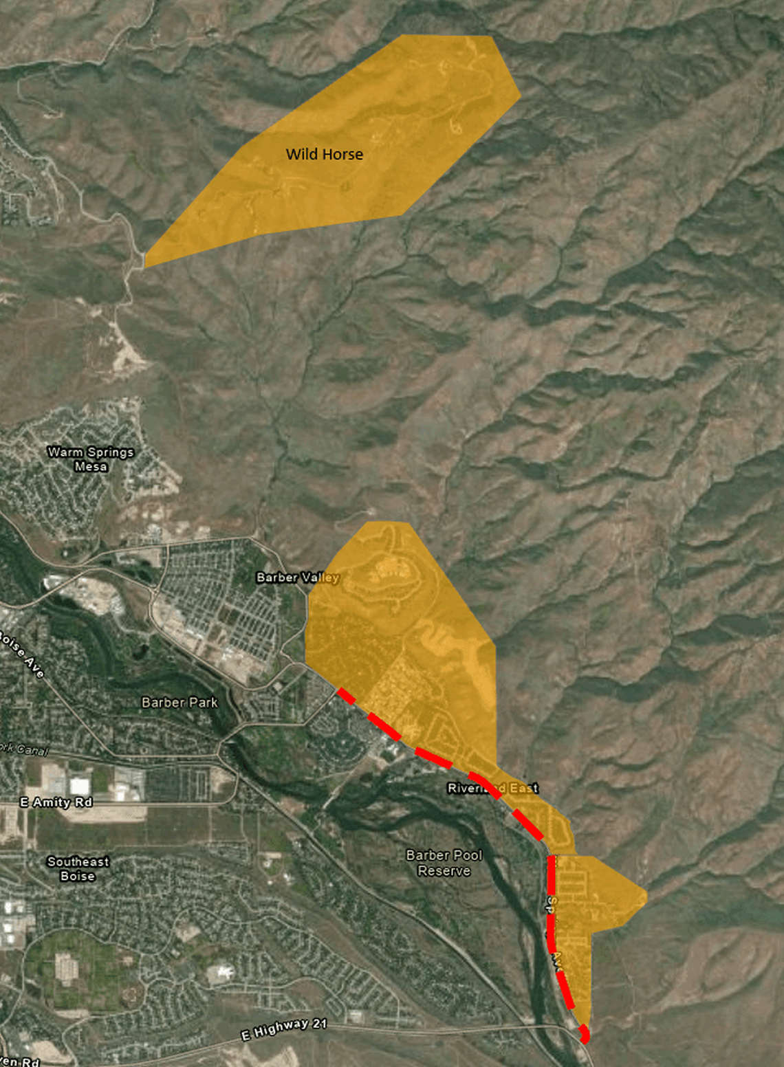The city of Boise provided a map of areas where residents should be aware of fire activity.