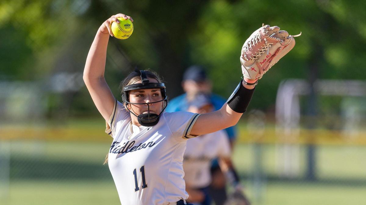 Middleton’s Mekenna Trimmer is one of three returning pitchers who threw every inning for the Vikings last season. 