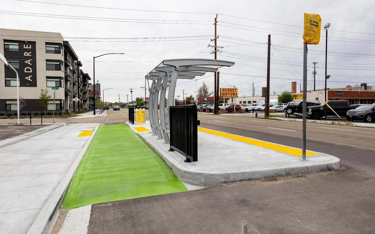 A new bus stop that is not in use yet is at the corner of West Fairview Avenue and South 24th Street.