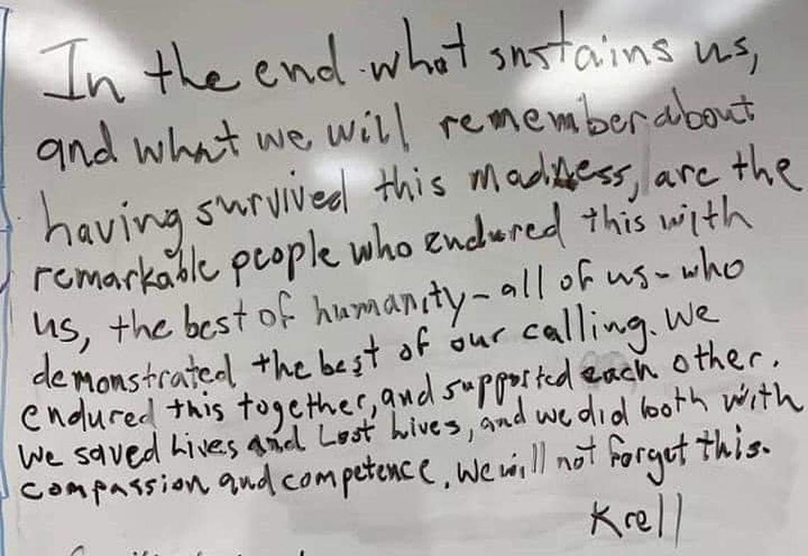 A note to hospital staff written by Kenneth Krell, Eastern Idaho Regional Medical Center intensivist, was shared by thousands.
