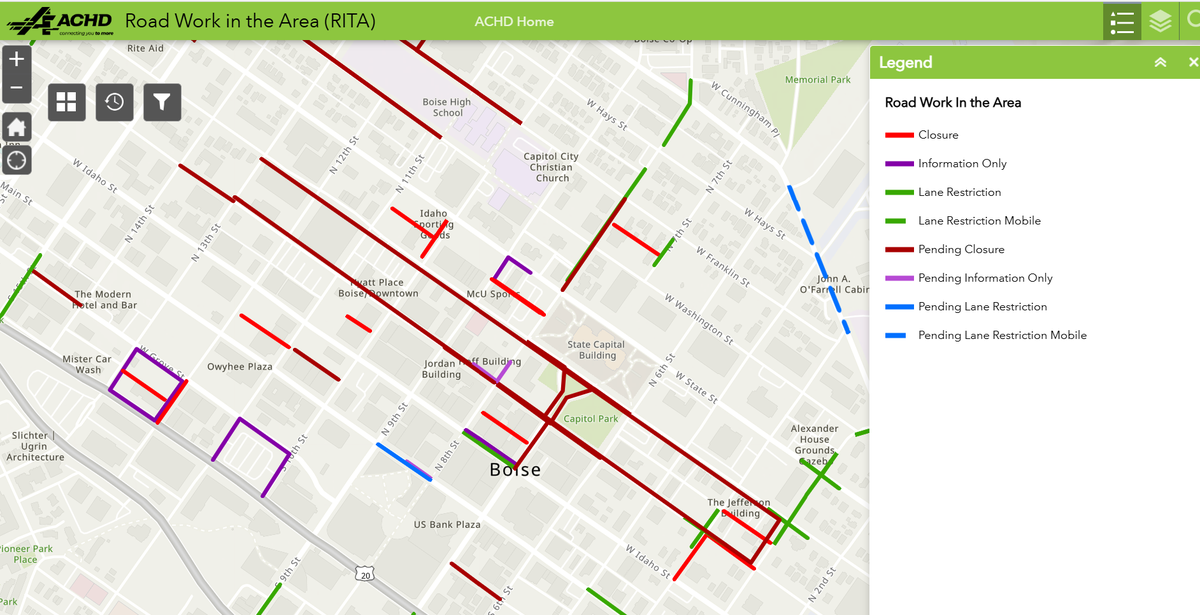 To accommodate the Boise Holiday Parade there will be road closures along Jefferson and Bannock streets between 3rd and 13th streets, as well as all roads that intersect.