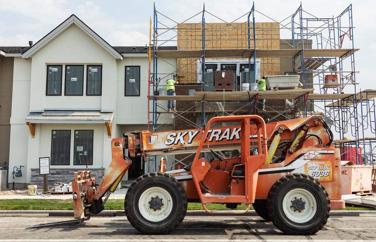 Construction crews work on new homes last fall in East Boise’s Harris Ranch community. The construction industry was one of the ones least affected by the coronavirus pandemic in Idaho.