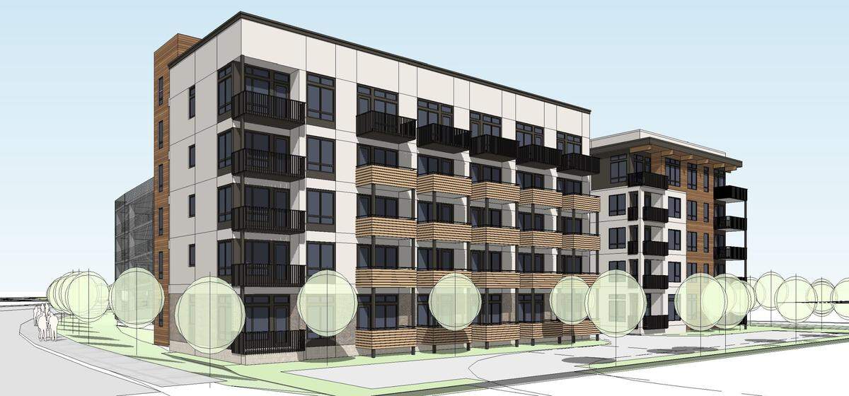 A potential apartment building at 444 W. Parkcenter Blvd. could bring 125 apartment units to Southeast Boise.