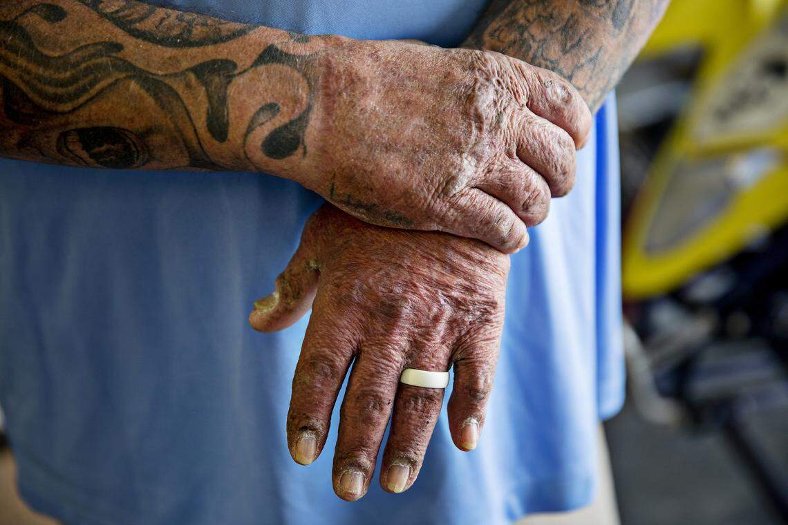 John Hill at his home in Hooper, Utah on April 5, 2019.