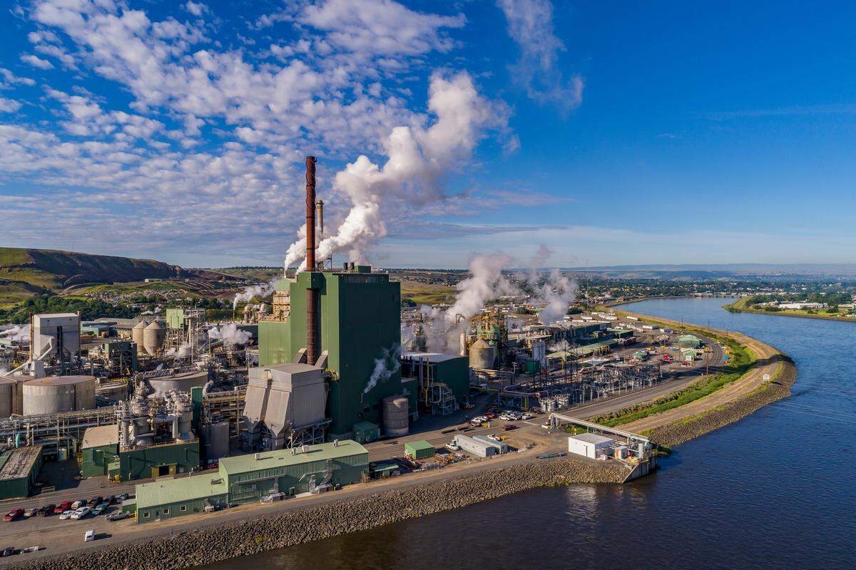 Clearwater Paper produces toilet paper at this plant on the Clearwater River in north-central Idaho’s Nez Perce County. It is one of the largest toilet-paper manufacturing sites in the world.
