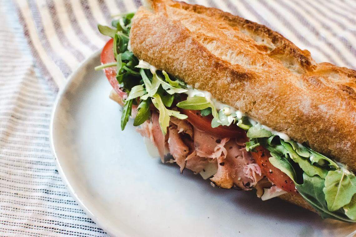 Craving a ham sandwich? Sink your teeth into The Hammie, which includes white cheddar, tomato, green leaf lettuce and housemade aioli.