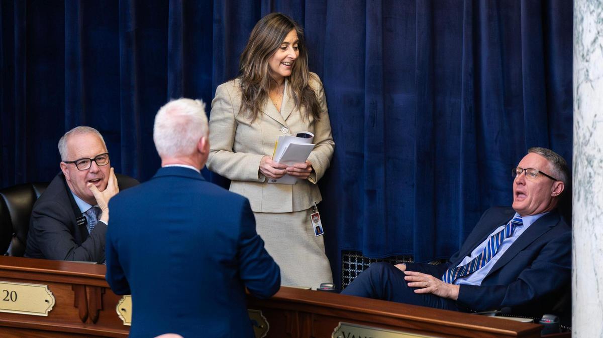 Rep. Heather Scott, R-Blanchard, center, is leading a statewide effort to overturn same-sex marriage through a symbolic resolution that would result in the Idaho Legislature sending the formal request to the U.S. Supreme Court.