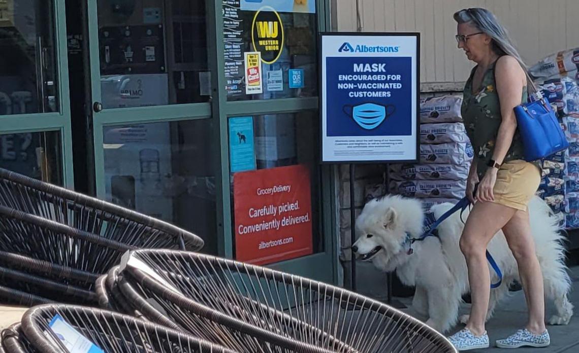 During much of the coronavirus pandemic, Albertsons has encouraged customers, especially those who have not received COVID-19 vaccinations, to wear masks inside stores.. The Boise chain has profited greatly from providing vaccinations.