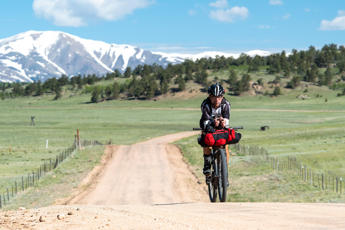 Nate Ginzton, 40, of Boise, rides between the Como and Hartsel checkpoints in the Tour Divide race on June 25, 2019. Ginzton finished in second place with a time of 15 days, 20 hours and 47 minutes.