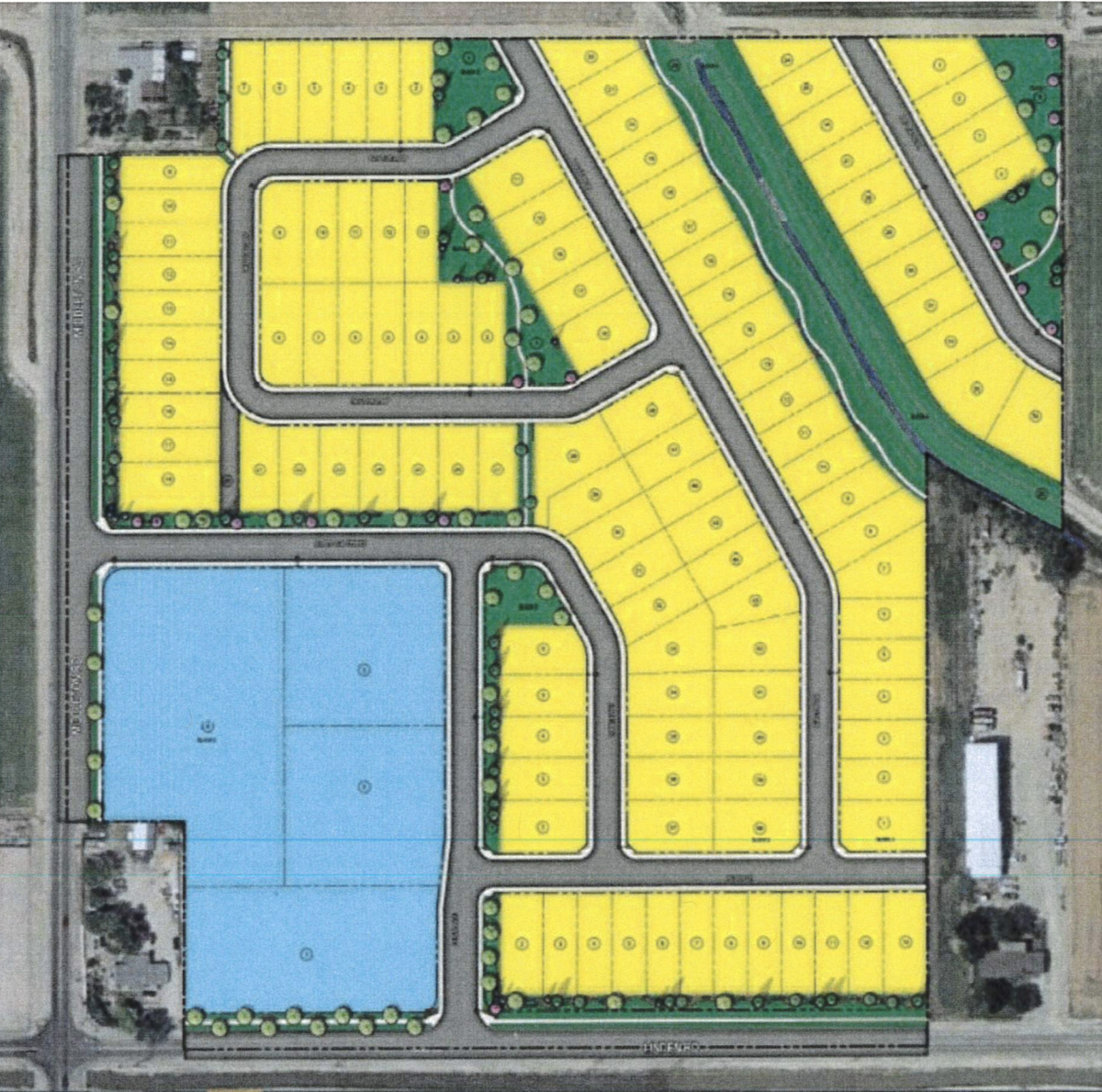 The Mason Creek Grove subdivision would include 114 single-family homes at the northeast corner of Linden and Middleton Roads.