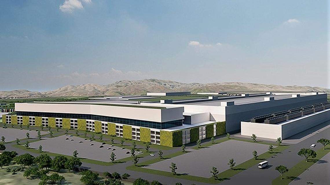 An architect’s rendering of the $15 billion memory-manufacturing fab that Micron Technology Inc. announced Sept. 1 for its Southeast Boise headquarters campus.