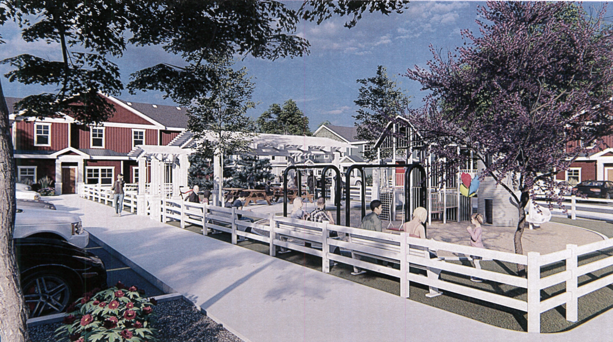 The Logan Street subdivision in Caldwell would include a small playground, as seen in this artist’s rendering.
