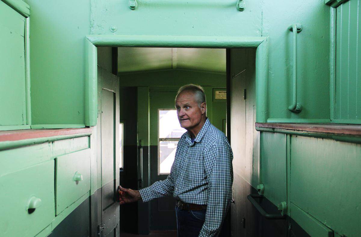 Aldis Garsvo, president of the Canyon County Historical Society, helped restore this 1942 Union Pacific caboose outside of the Nampa Train Depot Museum. He said the museum will be forced to close if it can’t find sustainable funding.