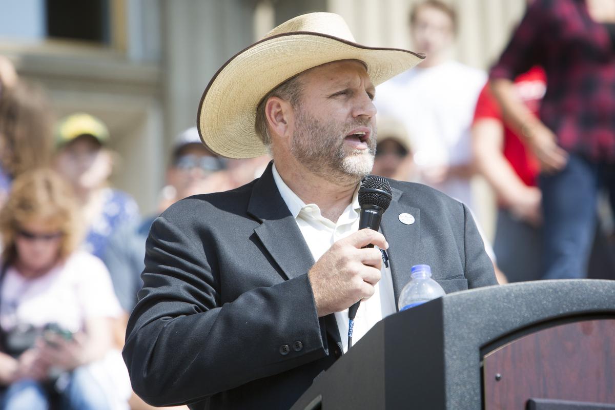 Ammon Bundy, who led the armed occupation of the Malheur National Wildlife Refuge, speaks at an Idaho 2nd Amendment Alliance rally in September 2018 in Boise.