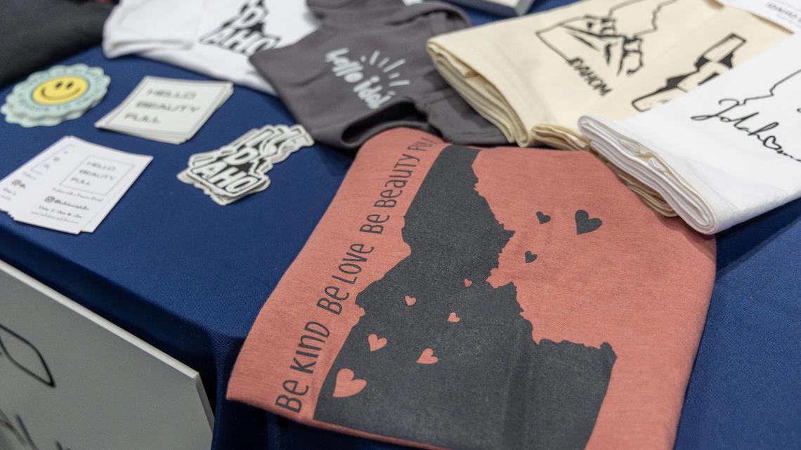 Merchandise from Hello Beauty Full is on display at an open house for new vendors at the Boise Airport on Wednesday.