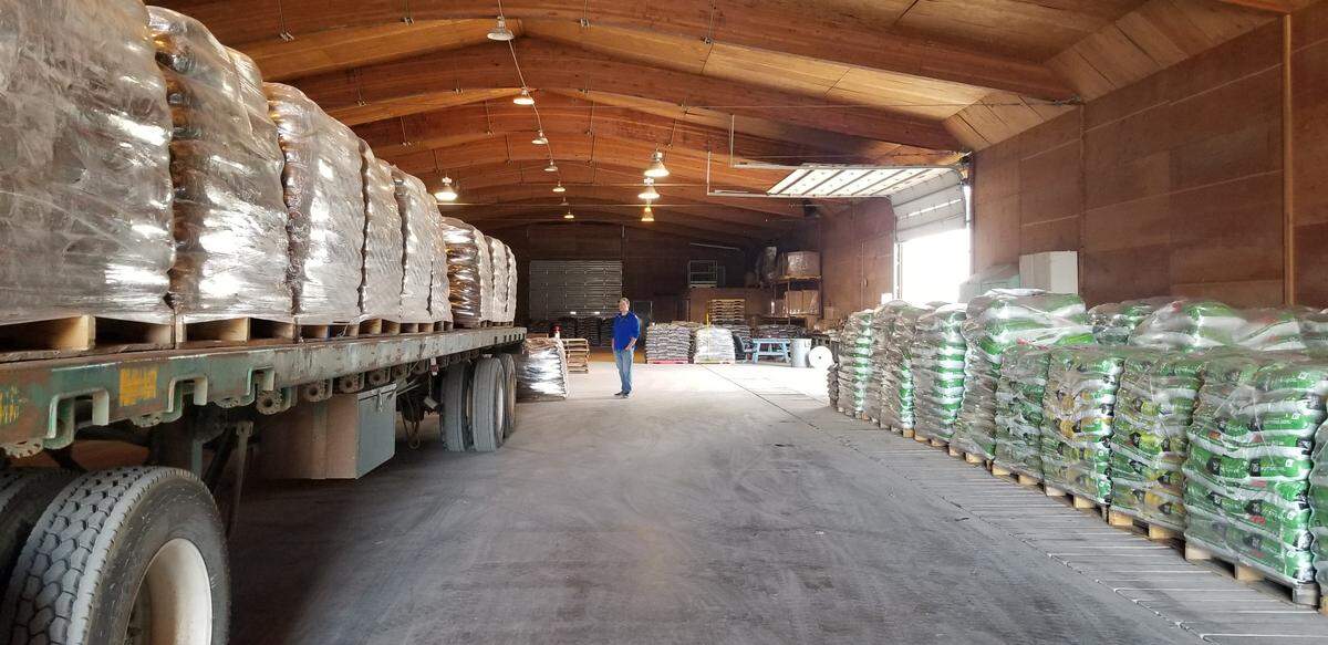 Cowgirl Compost operates this 20,000-square-foot warehouse in the Hammett, in Elmore County.