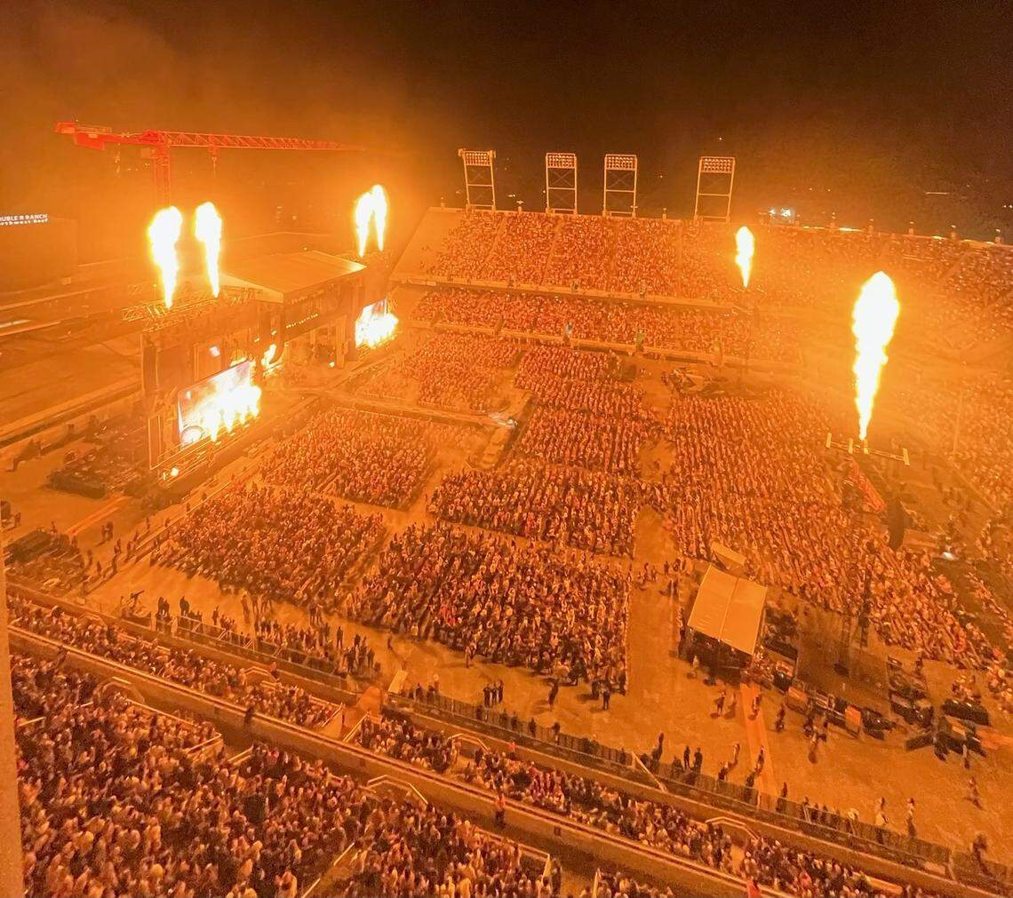 The heat was on for roughly 36,000 concertgoers at Post Malone’s concert at Albertsons Stadium.