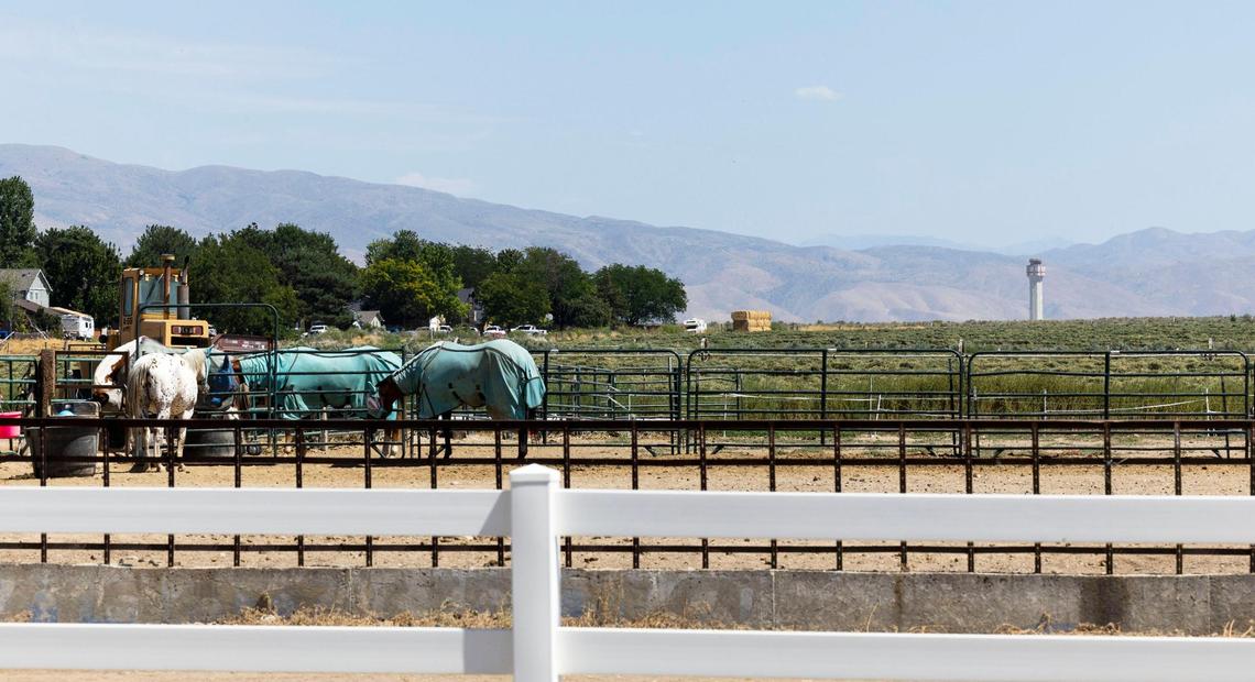 The air traffic control tower at the Boise Airport is visible from U.S. Sen. Jim Risch’s family properties on the outskirts of Southwest Boise.