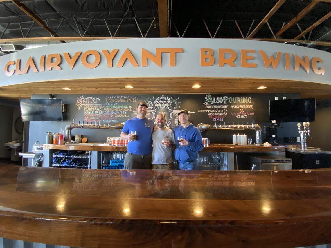 From left, Clairvoyant Brewing owners Tim Carter, Mike Edmondson and Ryan Kowalczyk.