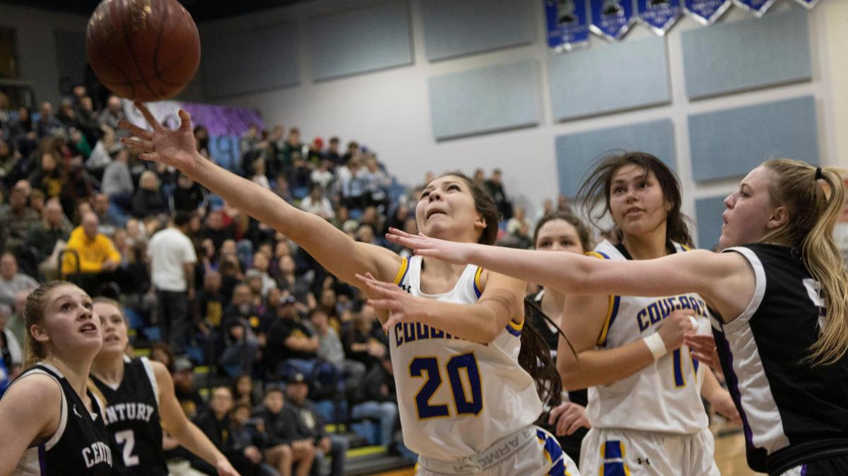 Caldwell’s Jade Martinez scored 12 points in a 4A state semifinal game against Century on Friday. Caldwell lost to Century 47-28 at Timberline High.