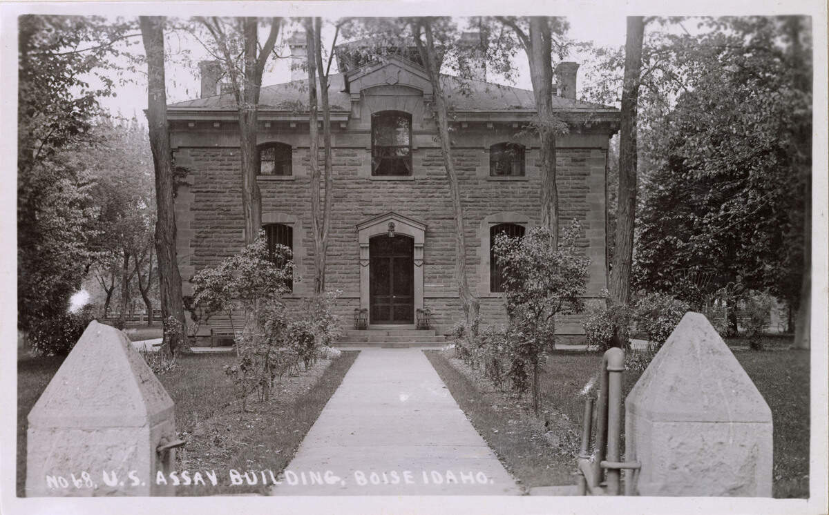 This photo of the U.S. Assay Office, 210 W. Main St., from around 1910 shows bars on the first-floor windows, not believed to be original to the building, which was built in 1871. In an upcoming renovation project, the bars will be removed.