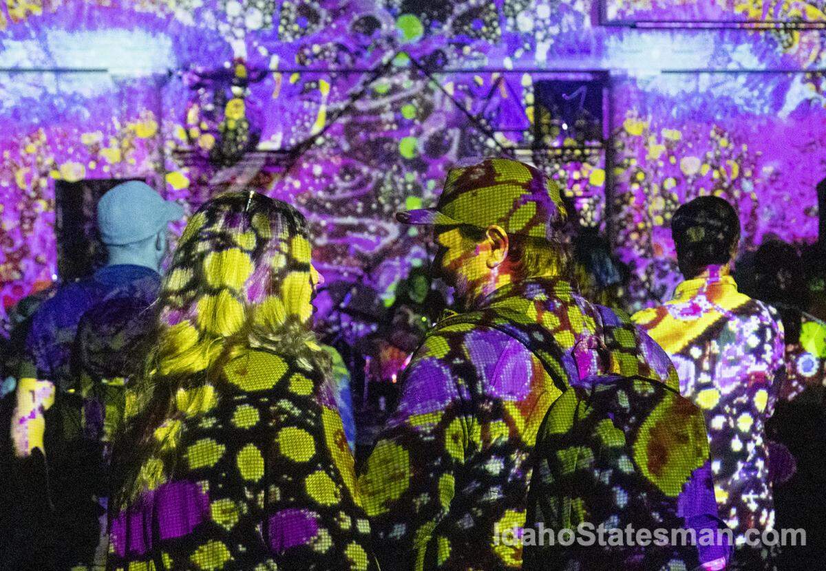 A live liquid light show is projected while a band performs last year at Treefort.