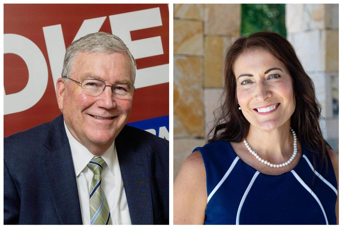 House Speaker Scott Bedke (left) and Terri Pickens Manweiler (right)