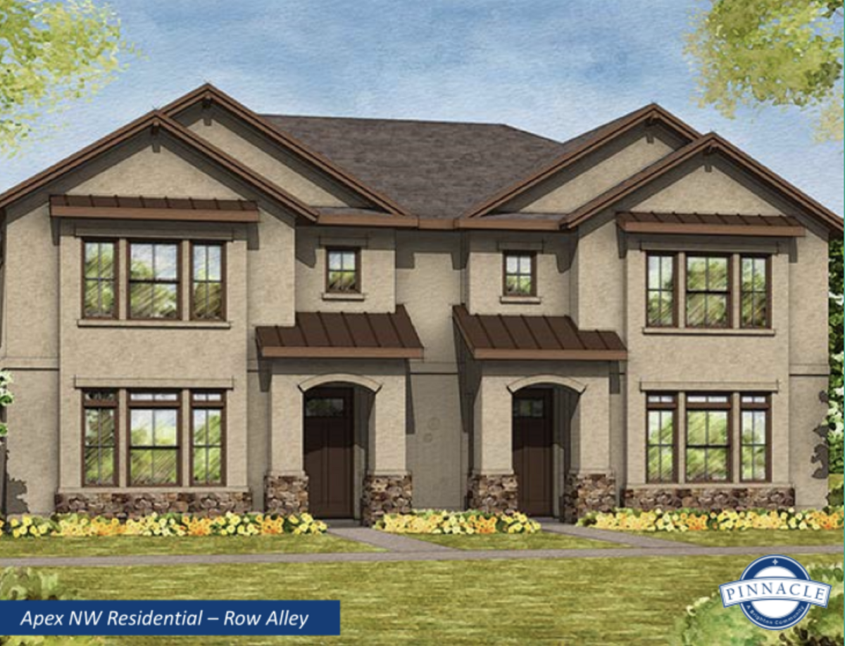 The Pinnacle Northwest subdivision would feature some higher-density housing styles, such as this duplex.