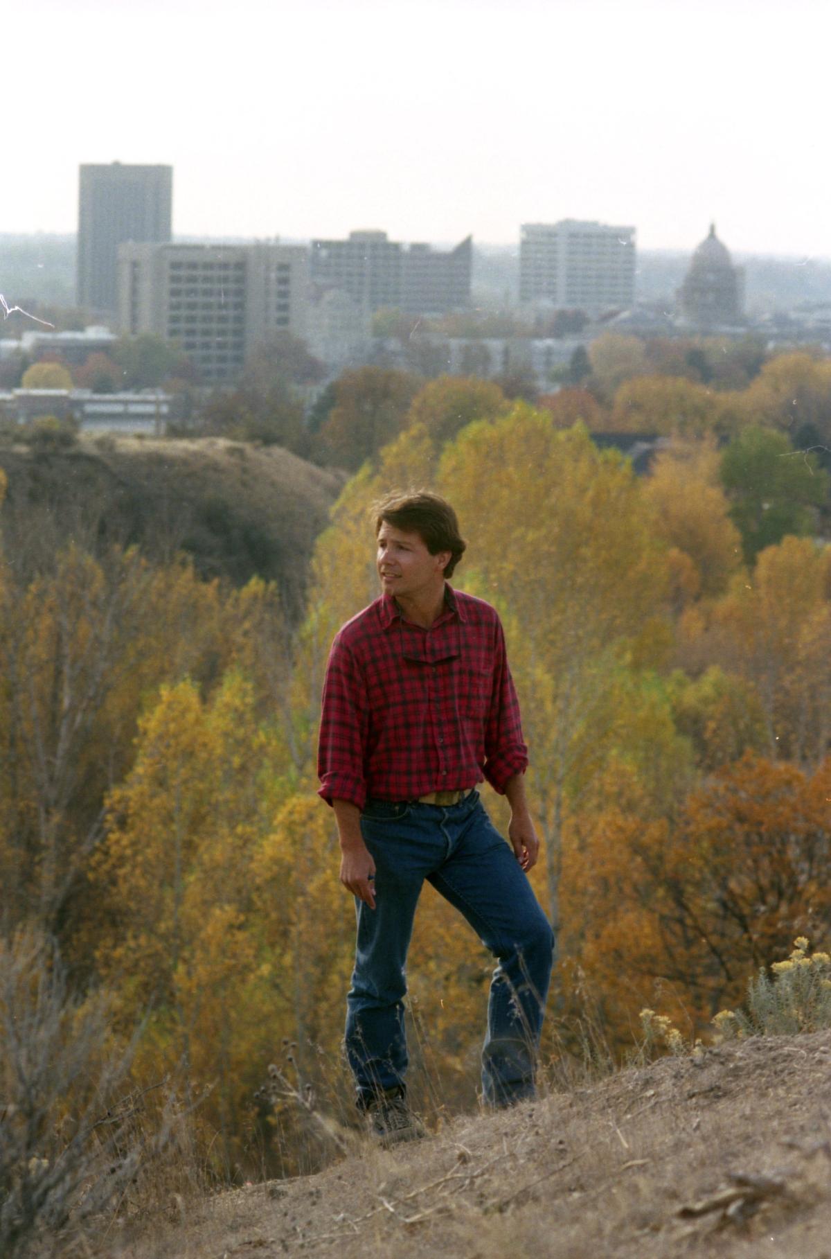 Tim Breuer is the new Foothills trails coordinator. In Military Reserve in October 1992. Photo by Tom Shanahan.