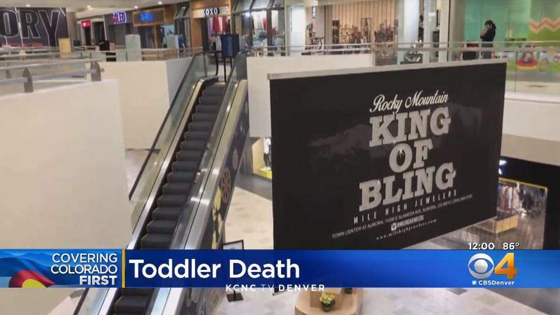 A 2-year-old boy died after falling from a second-story escalator Sunday at the Aurora Town Center mall in Colorado, police say.