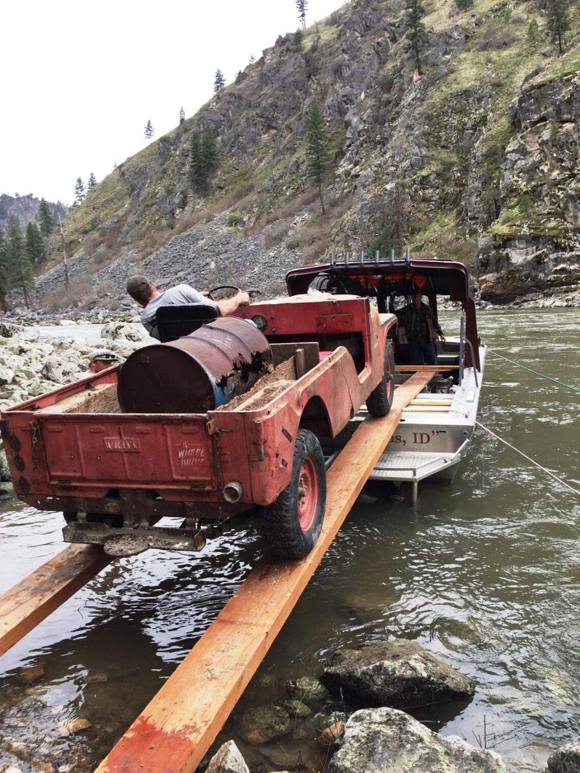 An old Jeep had to be removed from the Painter Mine property, 25 miles upriver from the Vinegar Creek Launch in the Frank Church River of No Return Wilderness, before The Wildnerness Land Trust could turn it over to public ownership in 2017. The Trust announced on August 15 that it had also added the 38-acre Surprise Lode property, connected to Painter Mine, to the wilderness area.