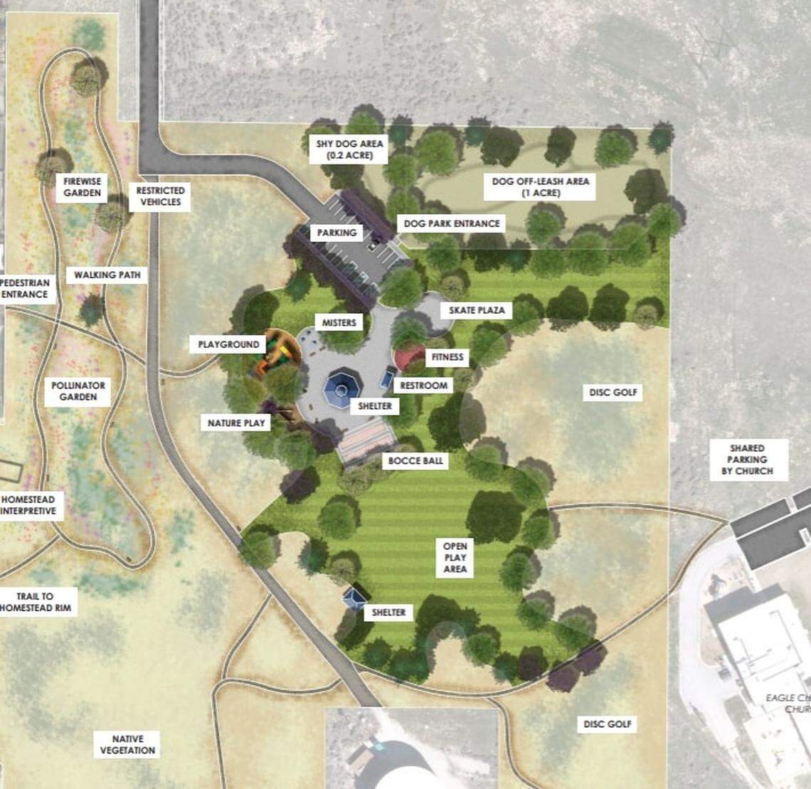 A map of the newly completed Bowler Park.