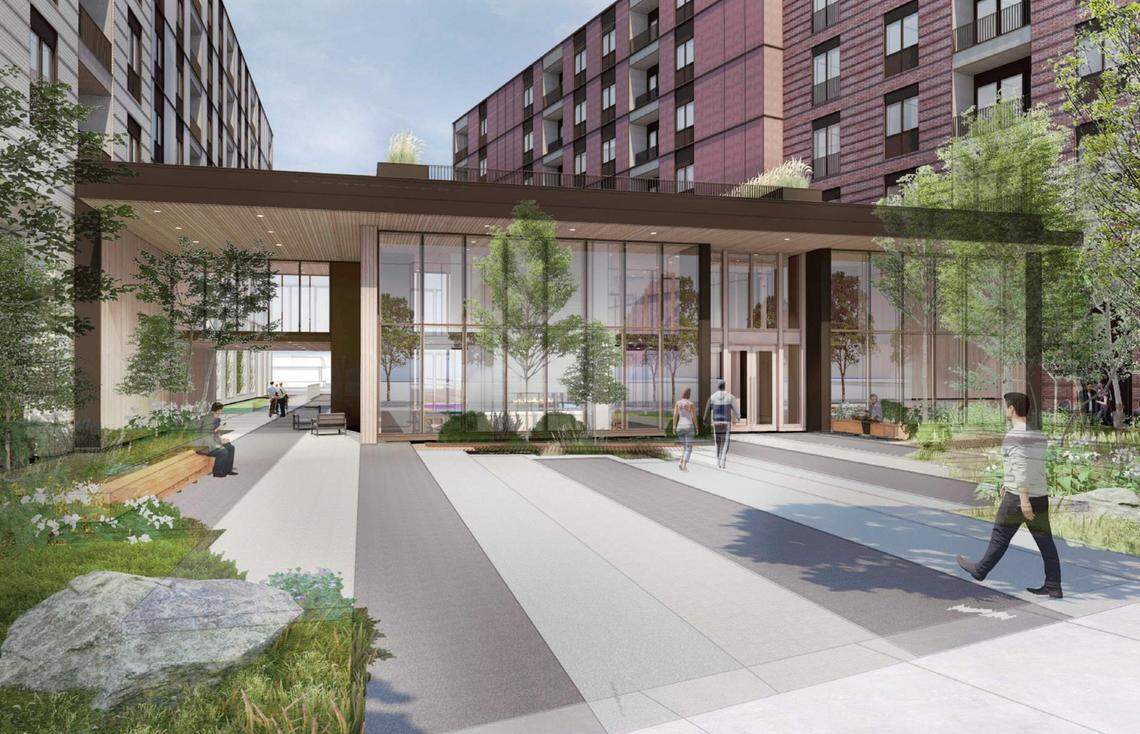 The two future apartment buildings at 27th Street and West Fairview Avenue are planned to have a lobby that connects the two buildings. There are plans for 169 units in the first phase of the Whitewater project. Between 400 and 500 could be built in a future phase.